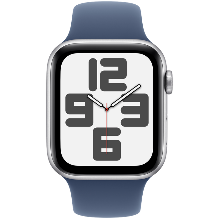 Apple Watch SE GPS + Cellular 40mm Silver Aluminium Case with Denim Sport Band - S/M,Model A2725