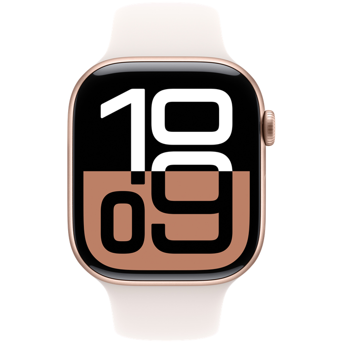 Apple Watch Series 10 GPS + Cellular 42mm Rose Gold Aluminium Case with Light Blush Sport Band - ...