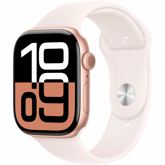 Apple Watch Series 10 GPS + Cellular 42mm Rose Gold Aluminium Case with Light Blush Sport Band - ...