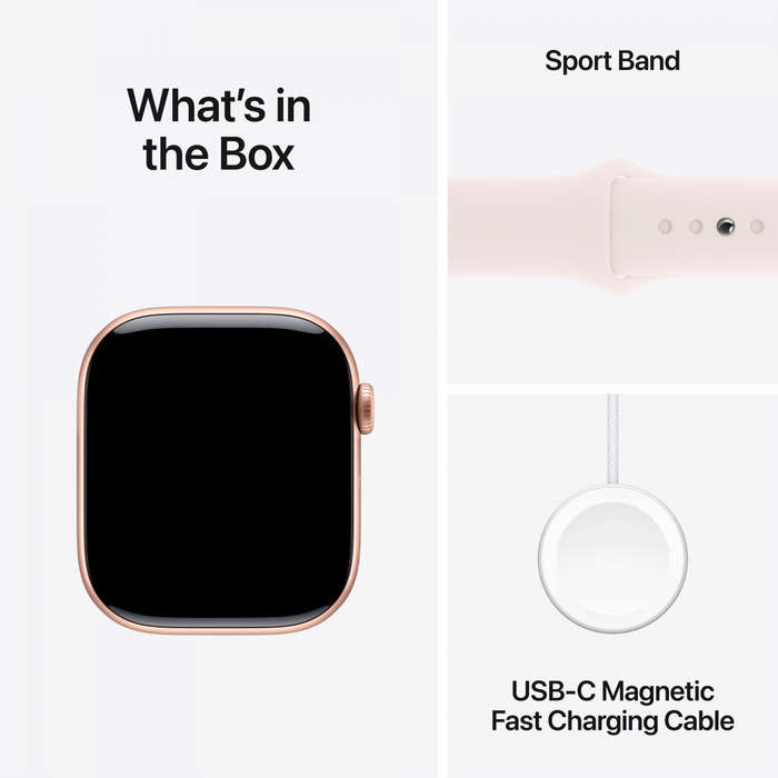 Apple Watch Series 10 GPS + Cellular 42mm Rose Gold Aluminium Case with Light Blush Sport Band - ...