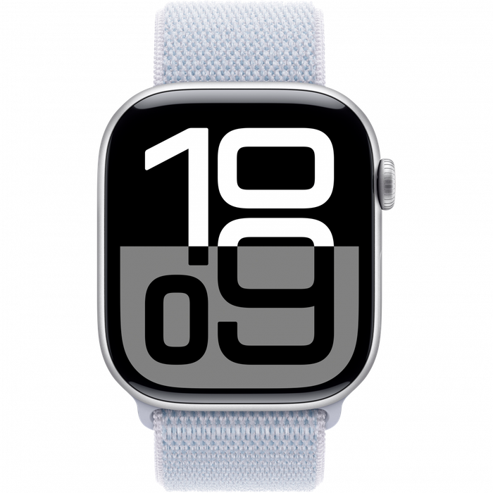 Apple Watch Series 10 GPS + Cellular 42mm Silver Aluminium Case with Blue Cloud Sport Loop,Model ...