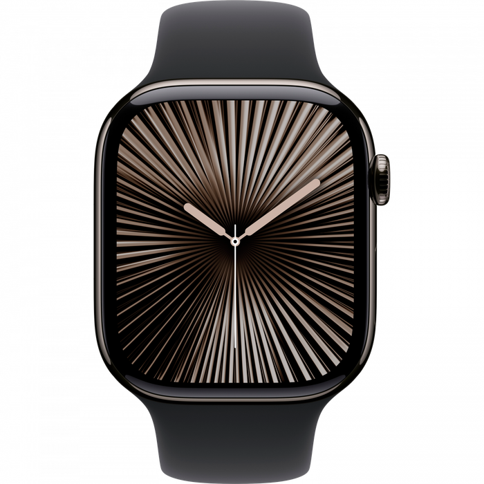 Apple Watch Series 10 GPS + Cellular 46mm Slate Titanium Case with Black Sport Band - S/M,Model A...