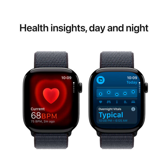 Apple Watch Series 10 GPS + Cellular 42mm Jet Black Aluminium Case with Ink Sport Loop,Model A3001