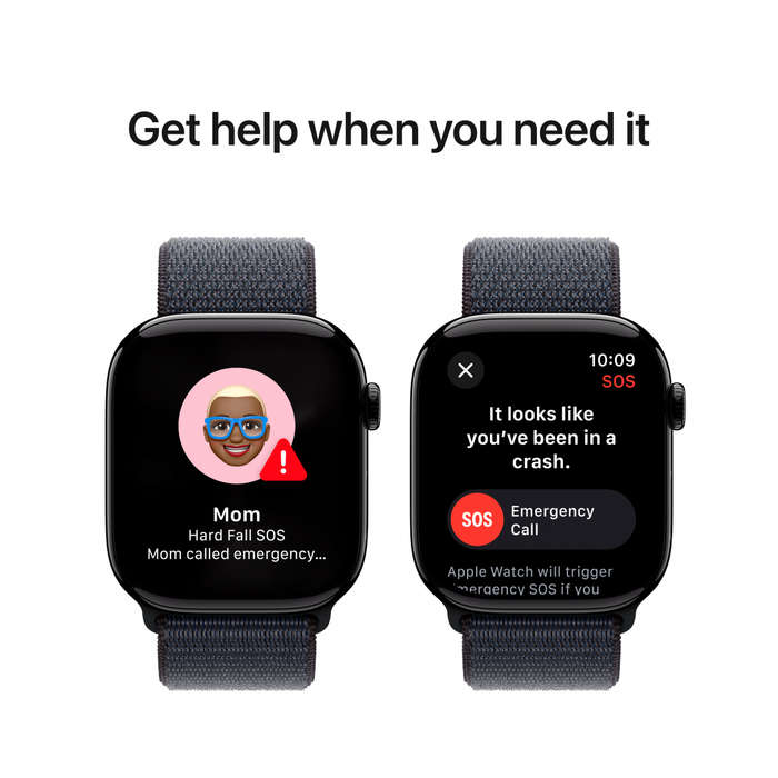 Apple Watch Series 10 GPS + Cellular 42mm Jet Black Aluminium Case with Ink Sport Loop,Model A3001