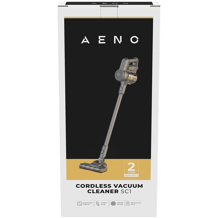 AENO Cordless vacuum cleaner SC1: electric turbo brush, LED lighted brush, resizable and easy to ...