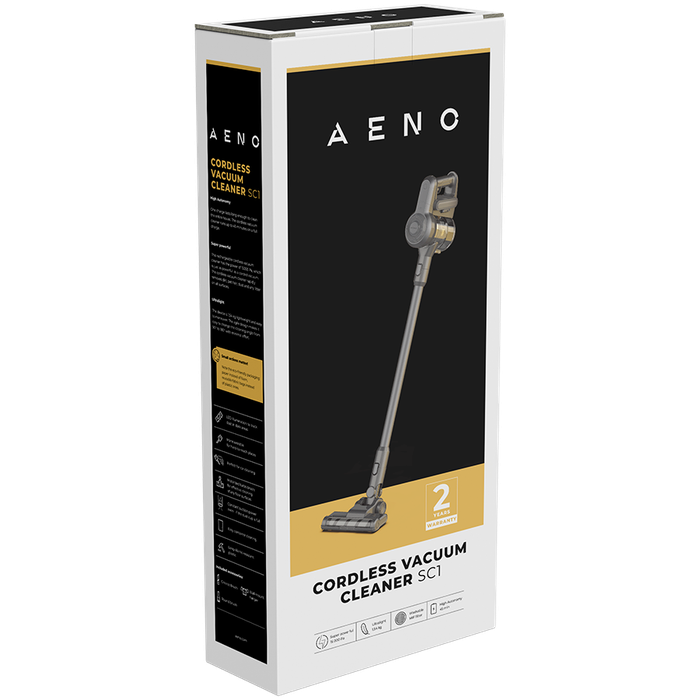 AENO Cordless vacuum cleaner SC1: electric turbo brush, LED lighted brush, resizable and easy to ...