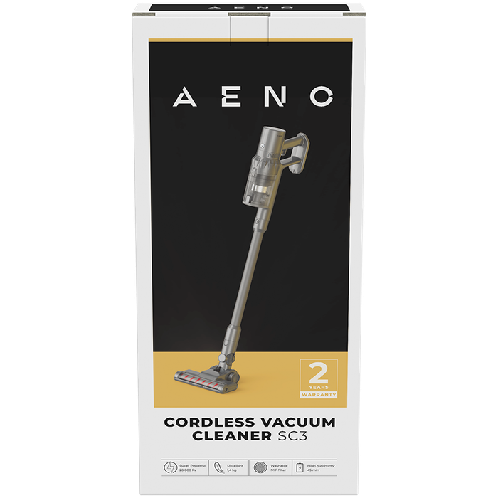 AENO Cordless vacuum cleaner SC3: electric turbo brush, LED lighted brush, resizable and easy to ...