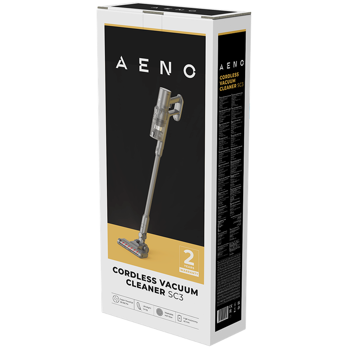 AENO Cordless vacuum cleaner SC3: electric turbo brush, LED lighted brush, resizable and easy to ...