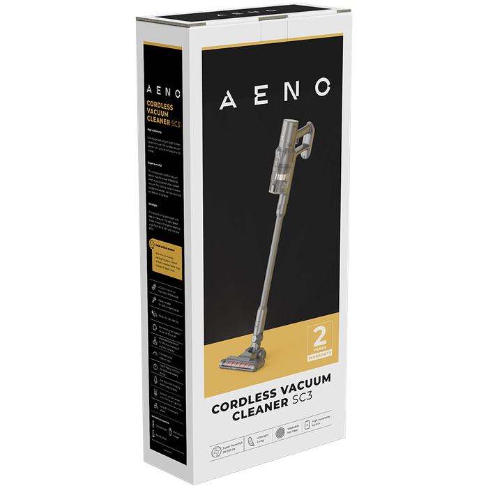 AENO Cordless vacuum cleaner SC3: electric turbo brush, LED lighted brush, resizable and easy to ...