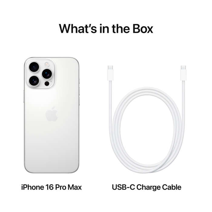 iPhone 16 Pro Max 256GB White Titanium,Model A3296