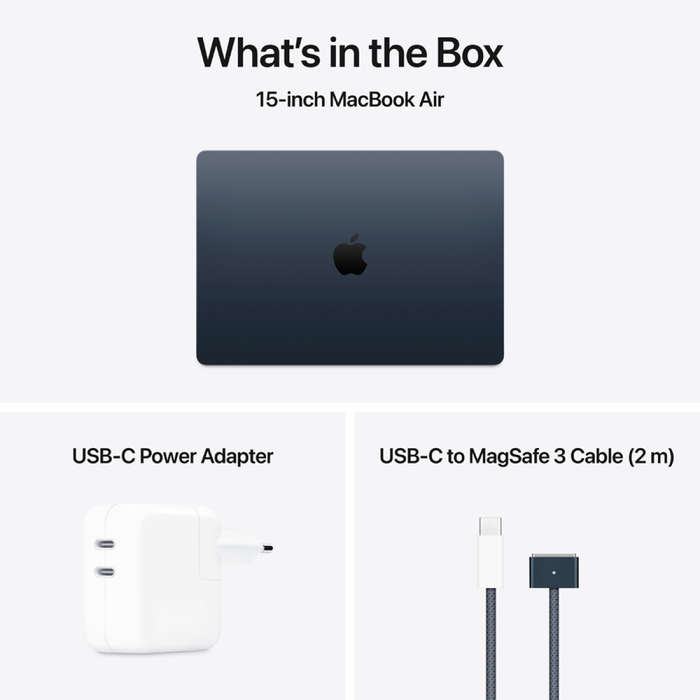 15-inch MacBook Air: Apple M4 chip with 10-core CPU and 10-core GPU, 24GB, 512GB SSD - Midnight,M...