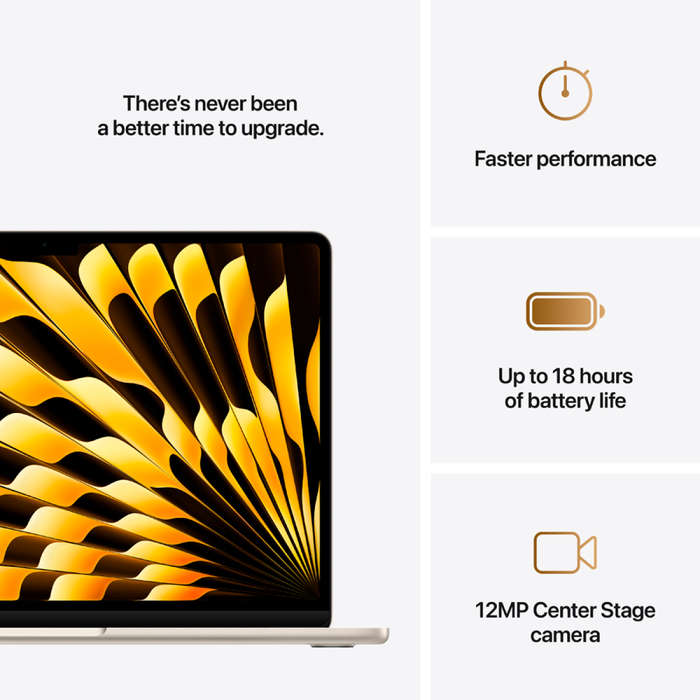 13-inch MacBook Air: Apple M4 chip with 10-core CPU and 10-core GPU, 24GB, 512GB SSD - Starlight,...