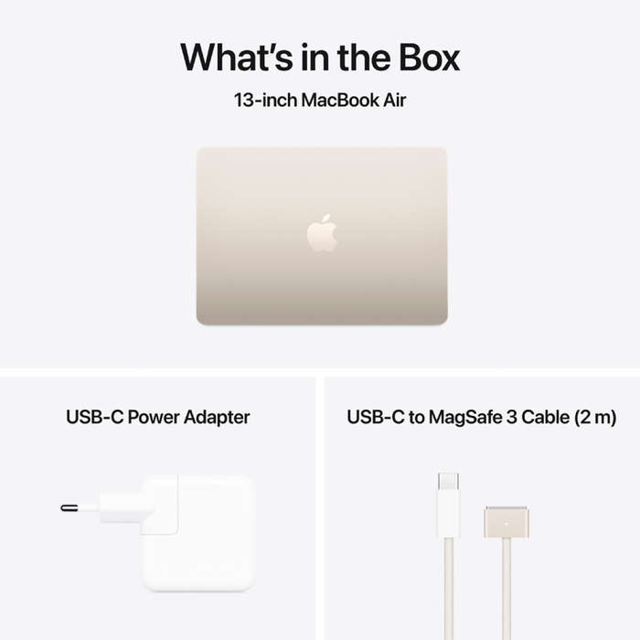 13-inch MacBook Air: Apple M4 chip with 10-core CPU and 10-core GPU, 24GB, 512GB SSD - Starlight,...
