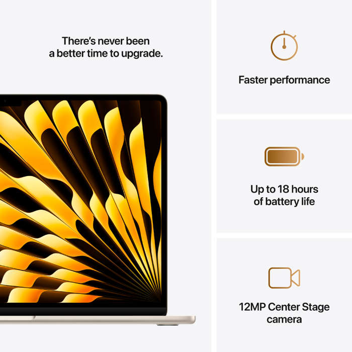 15-inch MacBook Air: Apple M4 chip with 10-core CPU and 10-core GPU, 16GB, 256GB SSD - Starlight,...