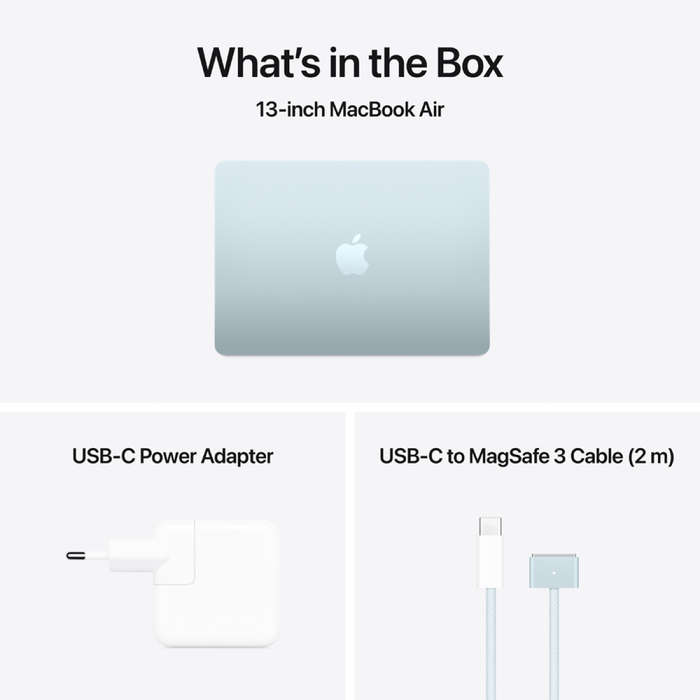 13-inch MacBook Air: Apple M4 chip with 10-core CPU and 10-core GPU, 24GB, 512GB SSD - Sky Blue,M...