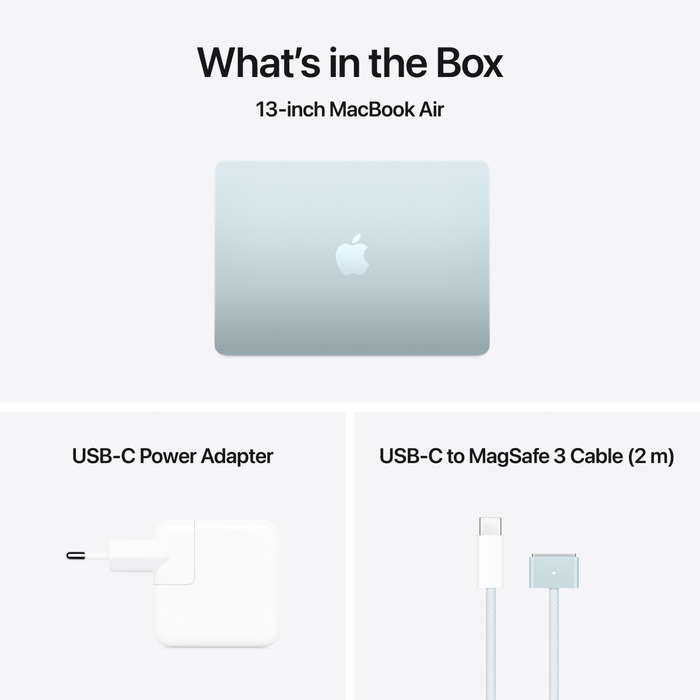 13-inch MacBook Air: Apple M4 chip with 10-core CPU and 8-core GPU, 16GB, 256GB SSD - Sky Blue,Mo...