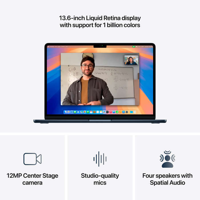 13-inch MacBook Air: Apple M4 chip with 10-core CPU and 8-core GPU, 16GB, 256GB SSD - Midnight,Mo...