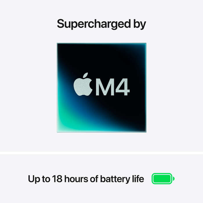 13-inch MacBook Air: Apple M4 chip with 10-core CPU and 10-core GPU, 24GB, 512GB SSD - Silver,Mod...