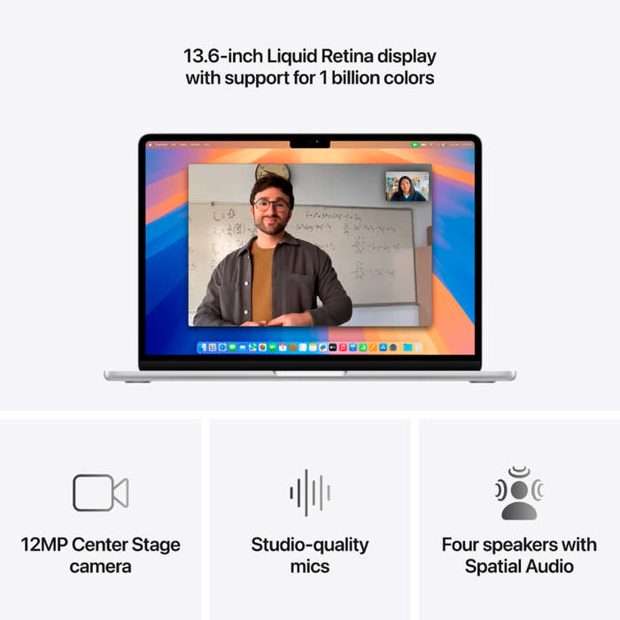 13-inch MacBook Air: Apple M4 chip with 10-core CPU and 10-core GPU, 24GB, 512GB SSD - Silver,Mod...