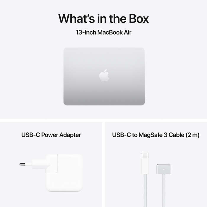 13-inch MacBook Air: Apple M4 chip with 10-core CPU and 10-core GPU, 24GB, 512GB SSD - Silver,Mod...