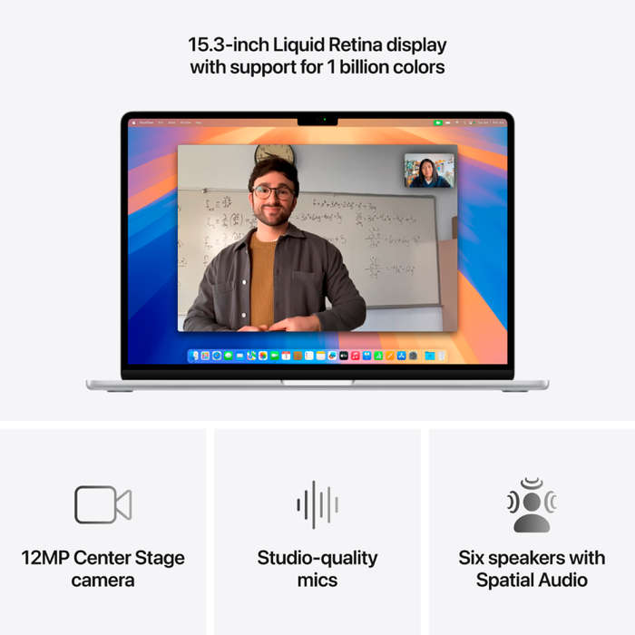 15-inch MacBook Air: Apple M4 chip with 10-core CPU and 10-core GPU, 24GB, 512GB SSD - Silver,Mod...