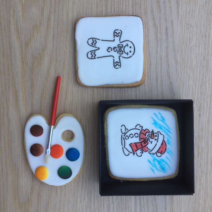Paint Your Own Christmas Cookies Gift Box Snowman and Gingerbread Man