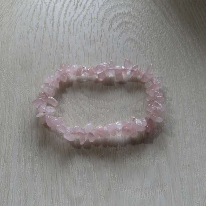 Rose Quartz chip bead Bracelet