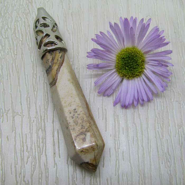 Picture Jasper Crystal Point Pendant (Large)