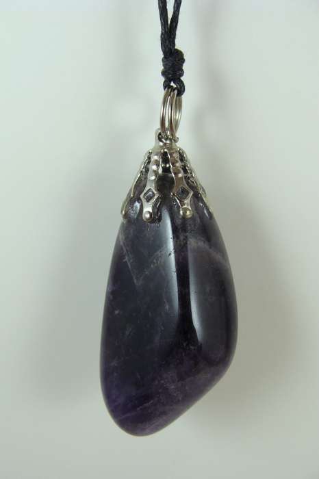 Tumbled Stone Pendant on Black Chord
