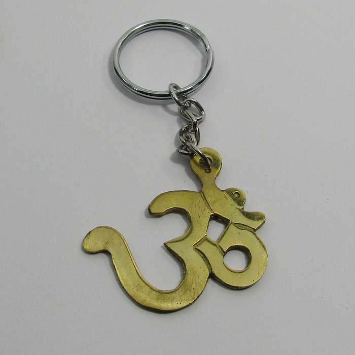 Brass Om Keyring