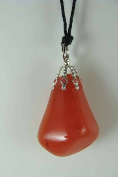 Tumbled Stone Pendant on Black Chord
