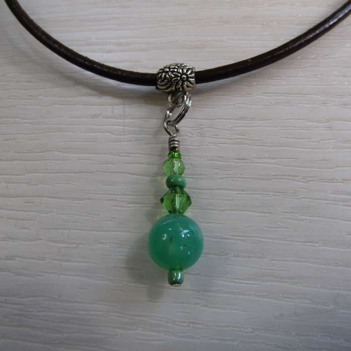 Chrysoprase Pendant on Choker