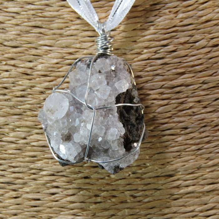 Gemstone Pendants on Ribbon Necklace