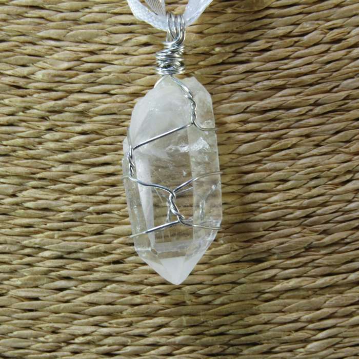Gemstone Pendants on Ribbon Necklace