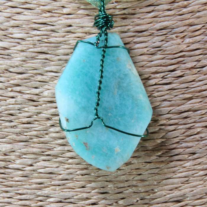 Gemstone Pendants on Ribbon Necklace