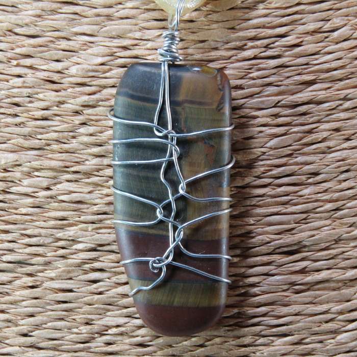 Gemstone Pendants on Ribbon Necklace