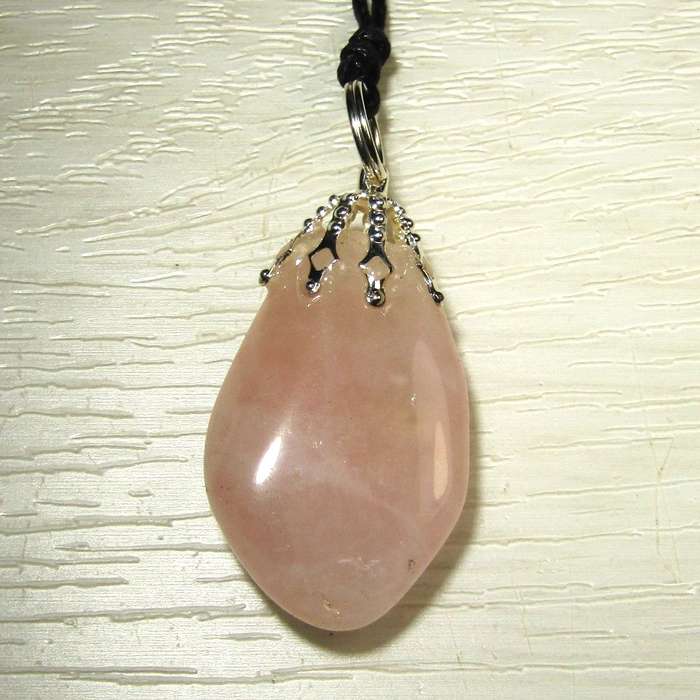 Tumbled Stone Pendant on Black Chord