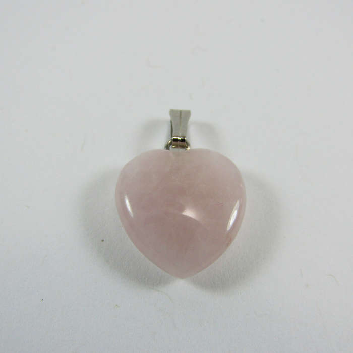 Rose Quartz Heart Pendant 15mm