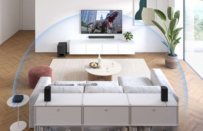 Image of Virtual Surround sound in living room.