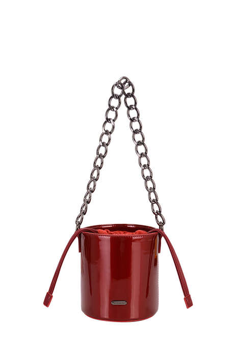 David Jones Glossy Bucket Bag  Chocolate Bronze