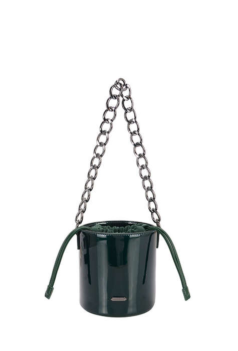 David Jones Glossy Bucket Bag  Chocolate Bronze
