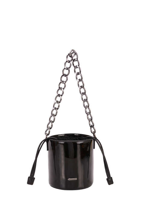 David Jones Glossy Bucket Bag  Chocolate Bronze