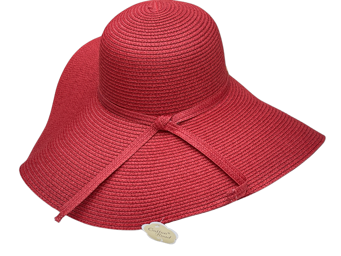 Ladies Packable Straw Floppy Sun Hat