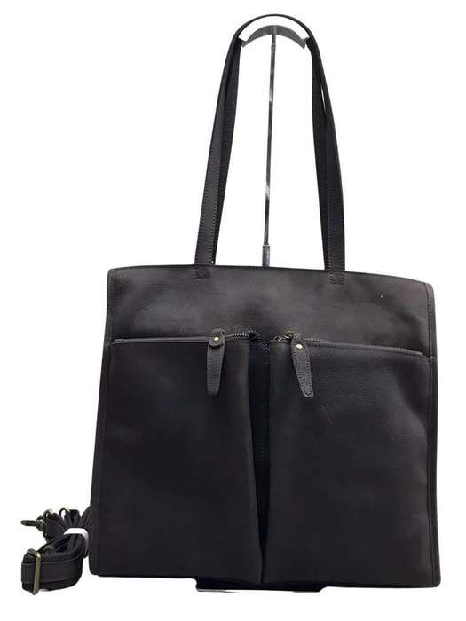 Leather top notch large totebag