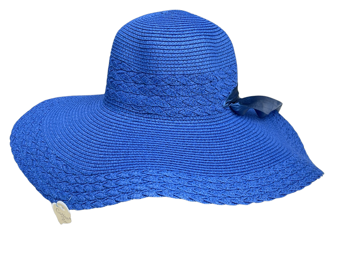 Ladies Packable Straw Floppy Sun Hat
