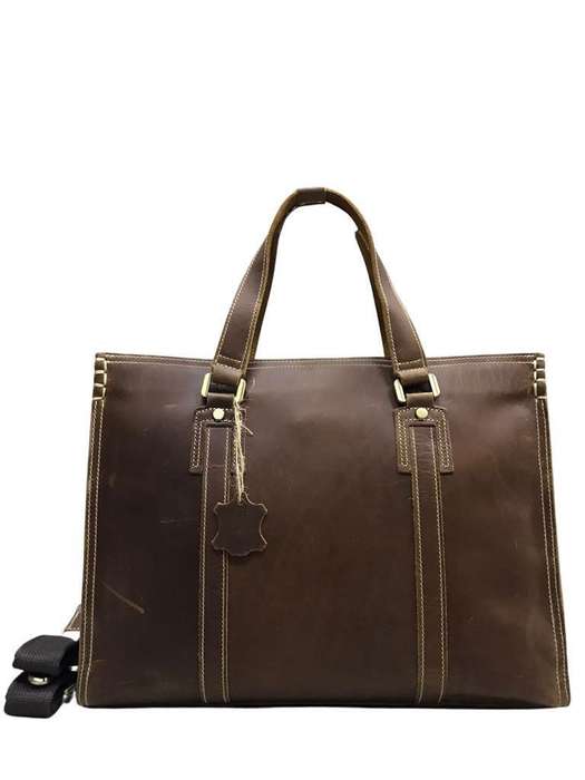 Leather top notch large totebag