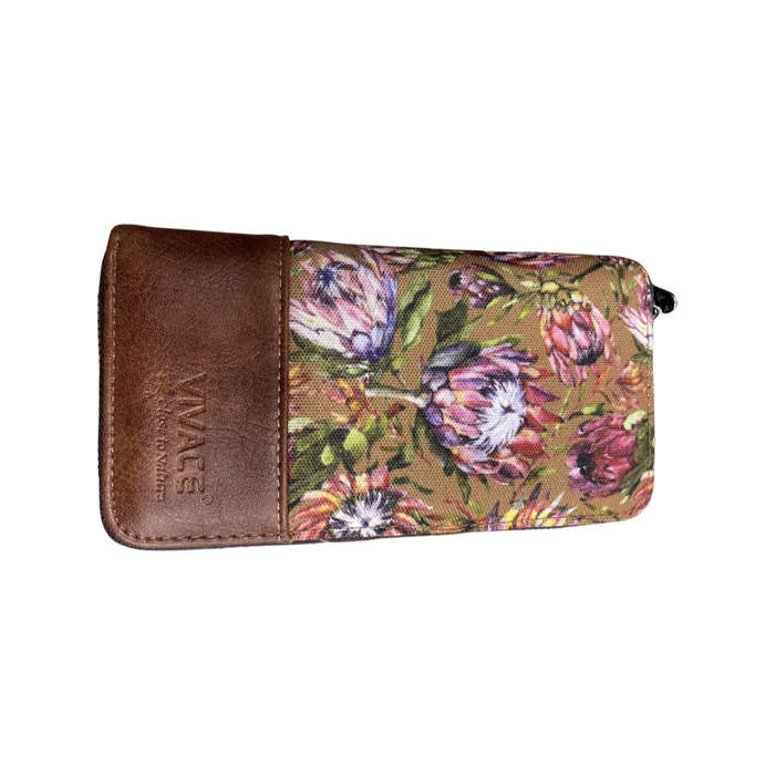 Protea Double Zip Wallet - Brown