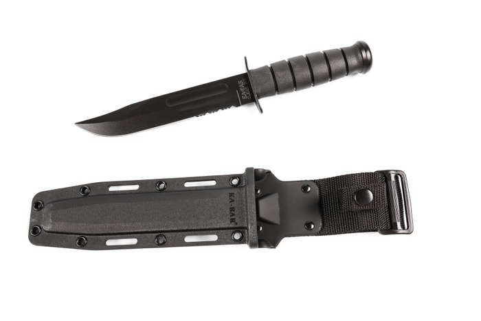 Kabar Knife with Sheath: 1217 USMC Fighting /Util