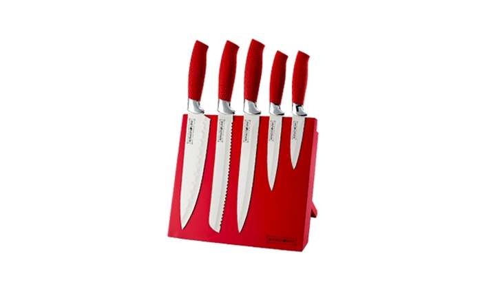 Royalty Line - 5 Pieces Non-Stick Coating Knife Set with Magnetic Stand (READ THE DESCRIPTION)