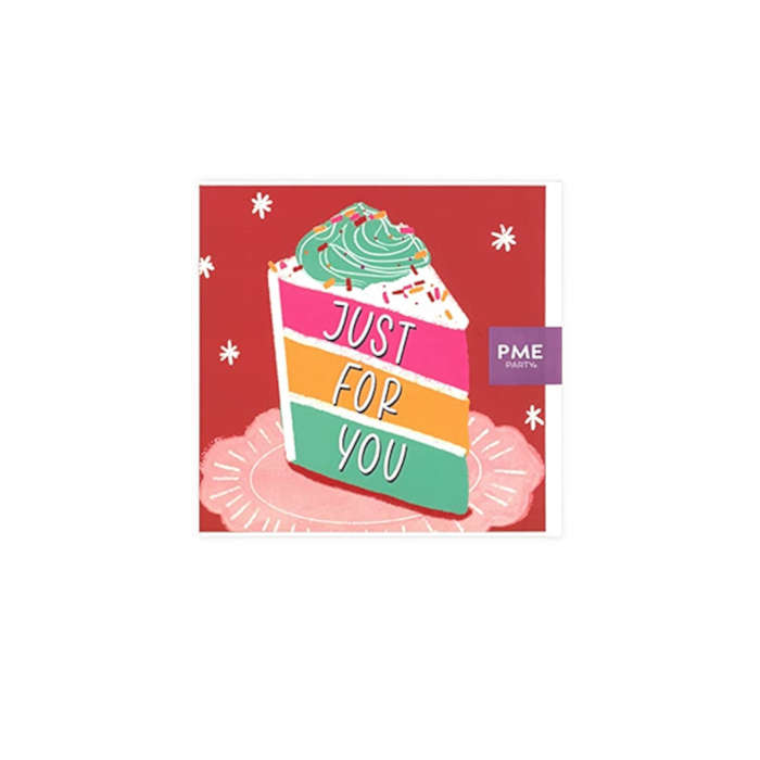 PME Greetings Cards with Envelope for Cakes - Just For You Red